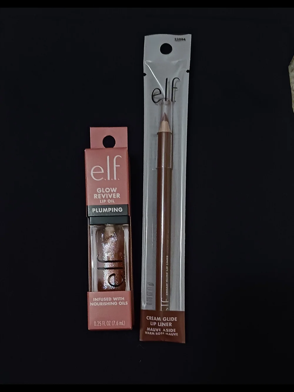 ELF Glow Reviver Lip Oil & Cream Glide Lip Liner Duo — Mauve/Appricot